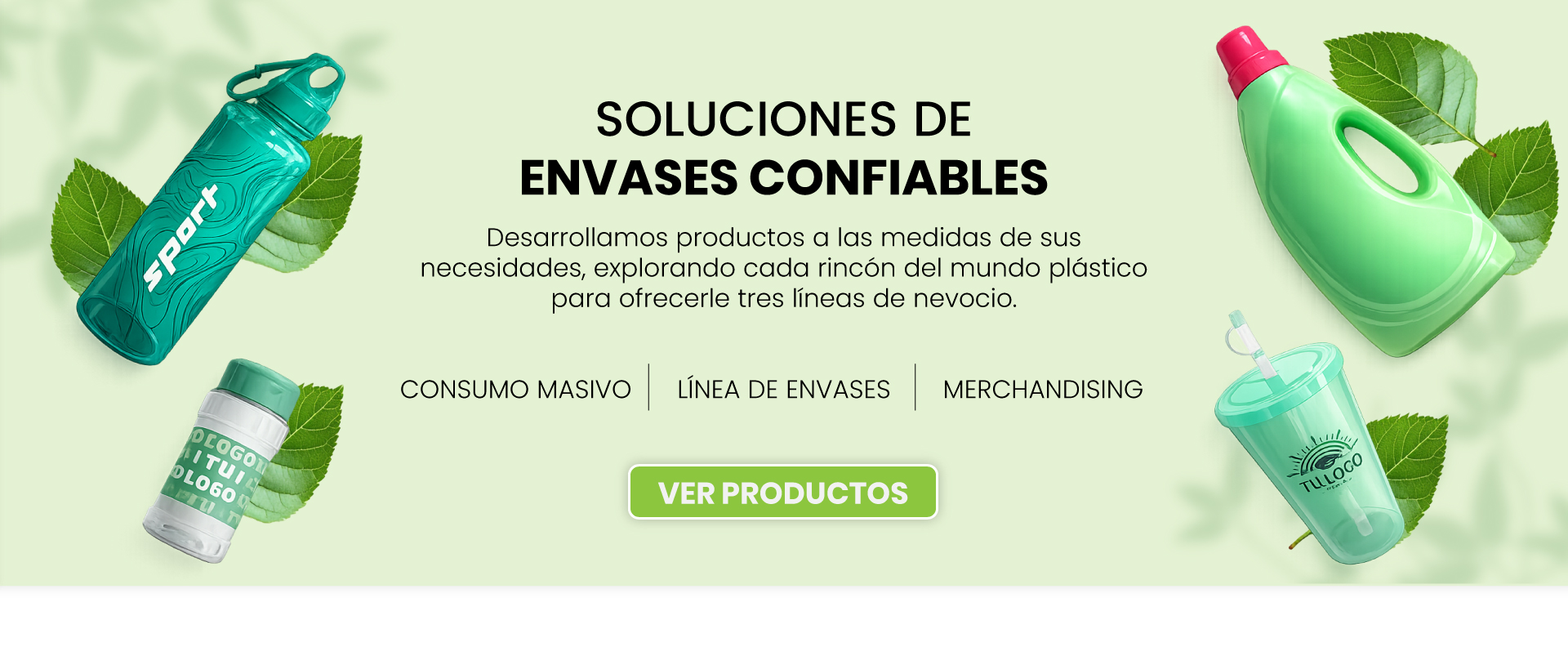 Solociones de envase plástico confiable