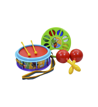 MUSICAL KIT*3 MARACAS, TAMBOR, PANDERETA