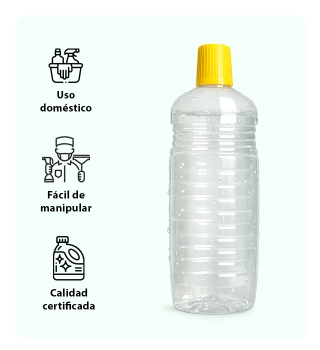 Envase Acanalado 1000 ml PET Con Tapa Conica