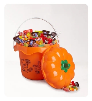 Balde Nº 1 con tapa - halloween naranja